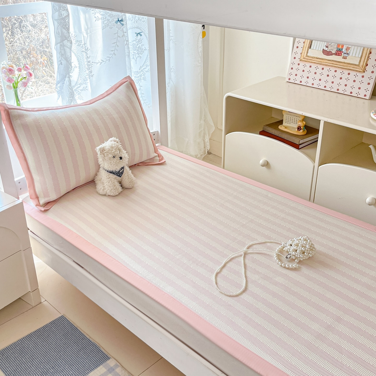 91家纺网 家纺一手货源 找家纺 川悦生活 2026新款凉感凉豆豆学生宿舍软席 甜心-奶粉