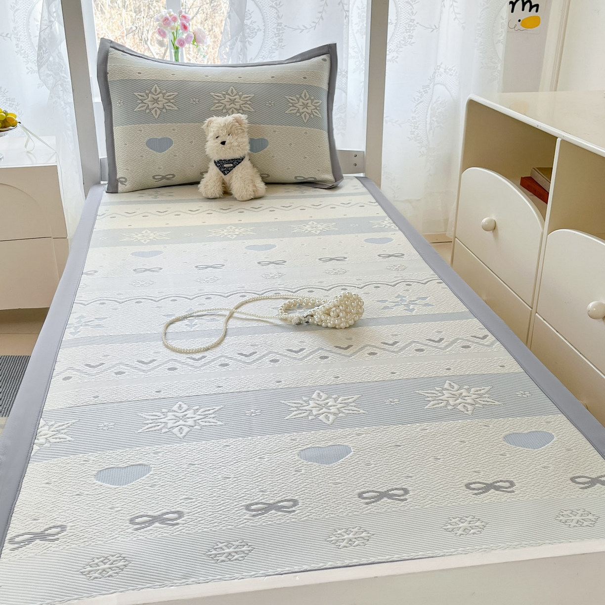 91家纺网 家纺一手货源 找家纺 川悦生活 2026新款凉感凉豆豆学生宿舍软席 费尔冰雪