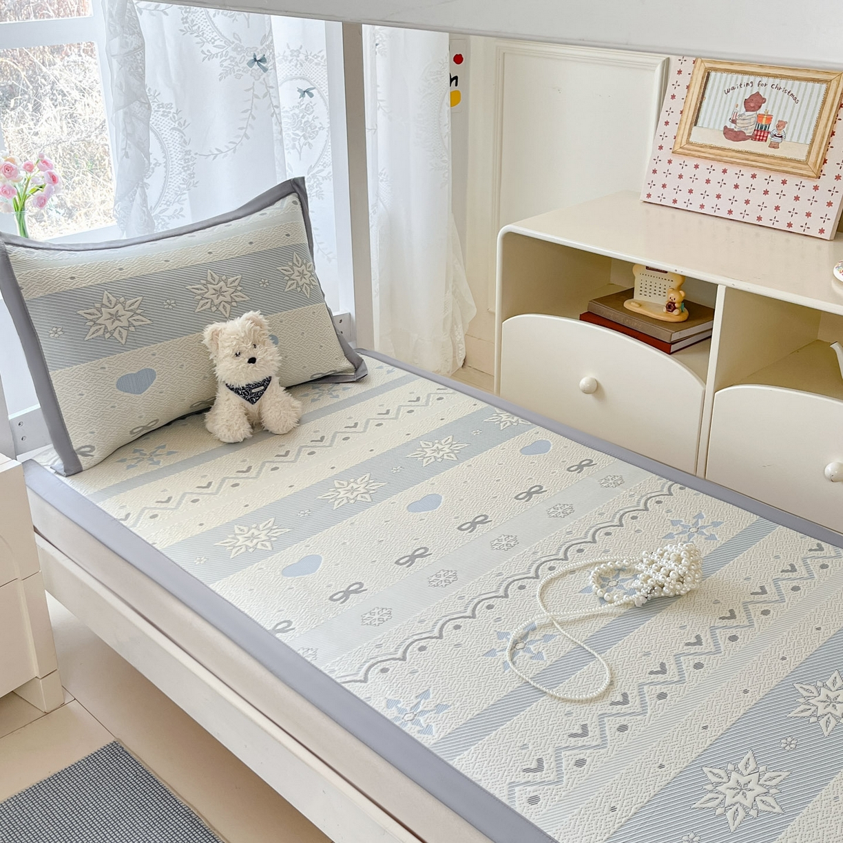 91家纺网 家纺一手货源 找家纺 川悦生活 2026新款凉感凉豆豆学生宿舍软席 费尔冰雪