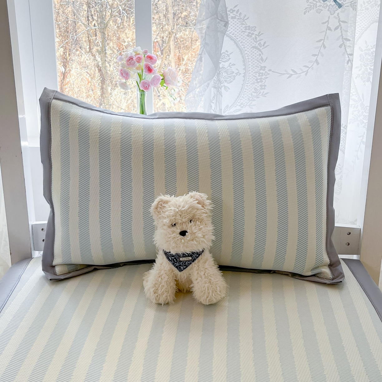 91家纺网 家纺一手货源 找家纺 川悦生活 2026新款凉感凉豆豆学生宿舍软席 甜心-水蓝