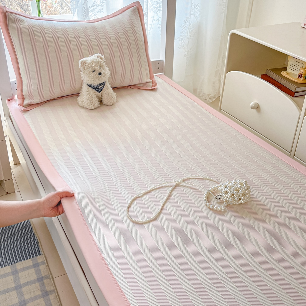 91家纺网 家纺一手货源 找家纺 川悦生活 2026新款凉感凉豆豆学生宿舍软席 甜心-奶粉