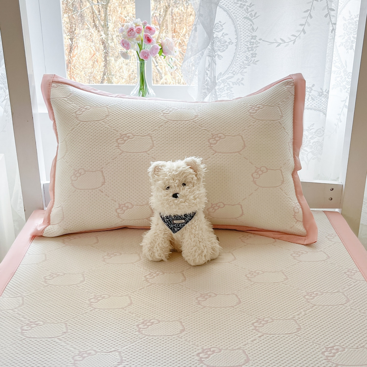 91家纺网 家纺一手货源 找家纺 川悦生活 2026新款凉感凉豆豆学生宿舍软席 甜心奶猫