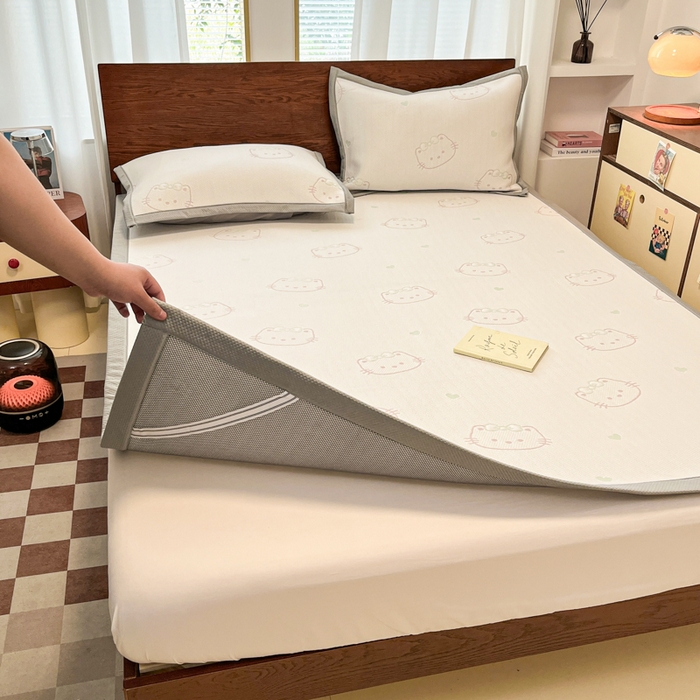 91家纺网 家纺一手货源 找家纺 （总）川悦生活 2026新款PE凉感提花豆豆席平铺款三件套