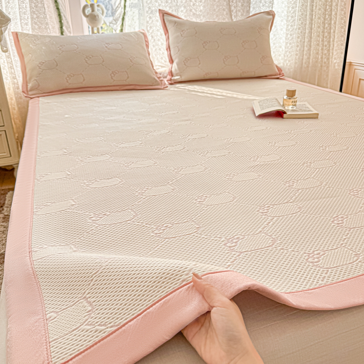 91家纺网 家纺一手货源 找家纺 （总）川悦生活 2026新款PE凉感提花豆豆席平铺款三件套