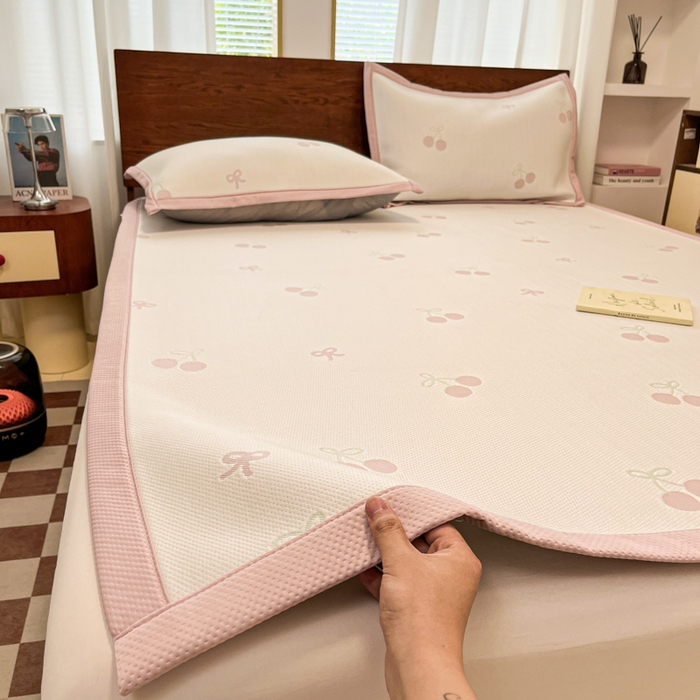 91家纺网 家纺一手货源 找家纺 （总）川悦生活 2026新款PE凉感提花豆豆席平铺款三件套