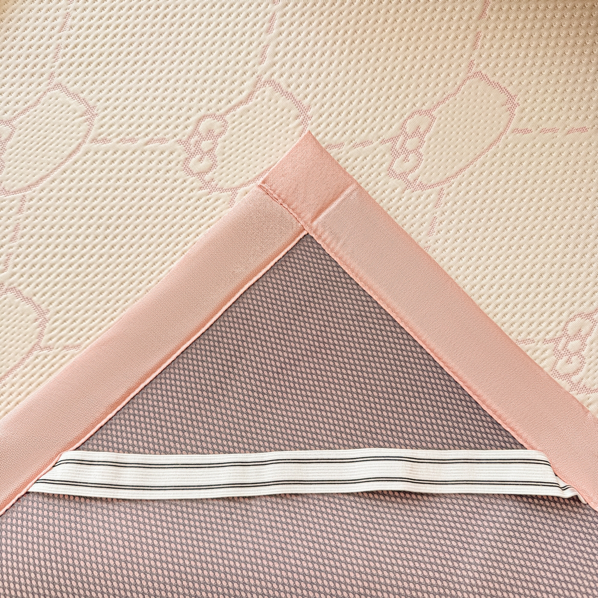 91家纺网 家纺一手货源 找家纺 川悦生活 2026新款PE凉感提花豆豆席平铺款三件套 甜心奶猫