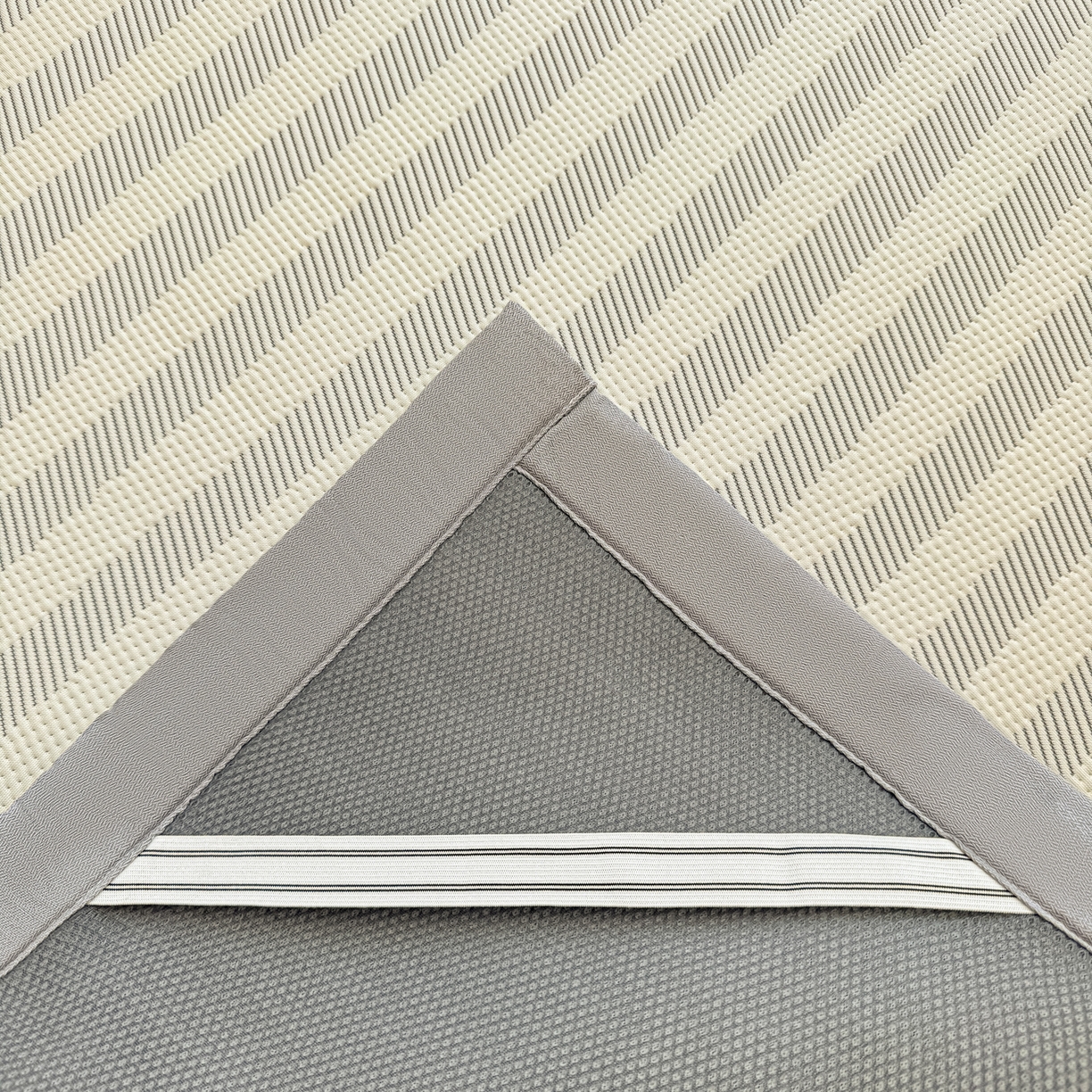 91家纺网 家纺一手货源 找家纺 川悦生活 2026新款PE凉感提花豆豆席平铺款三件套 甜心-月灰