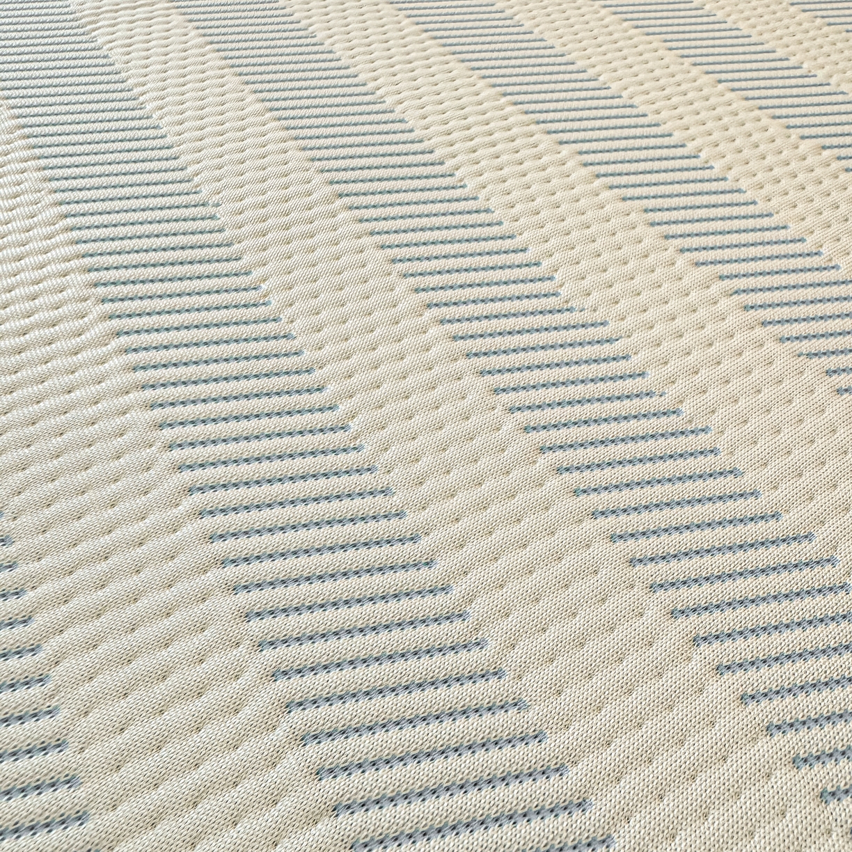 91家纺网 家纺一手货源 找家纺 川悦生活 2026新款PE凉感提花豆豆席平铺款三件套 甜心-水蓝