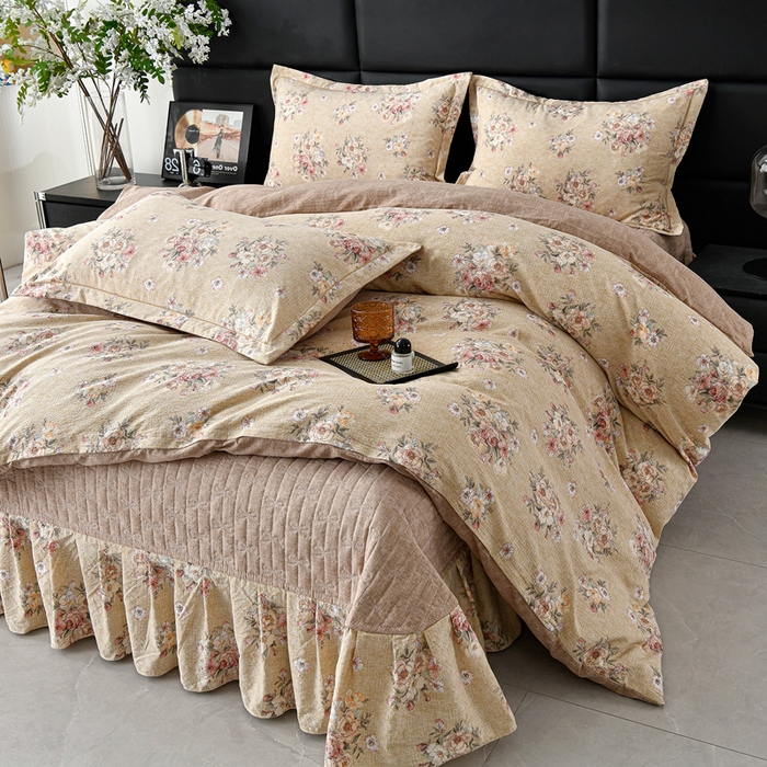 91家纺网 家纺一手货源 找家纺 （总）星窝 2026新款复古风仿麻床盖款四件套