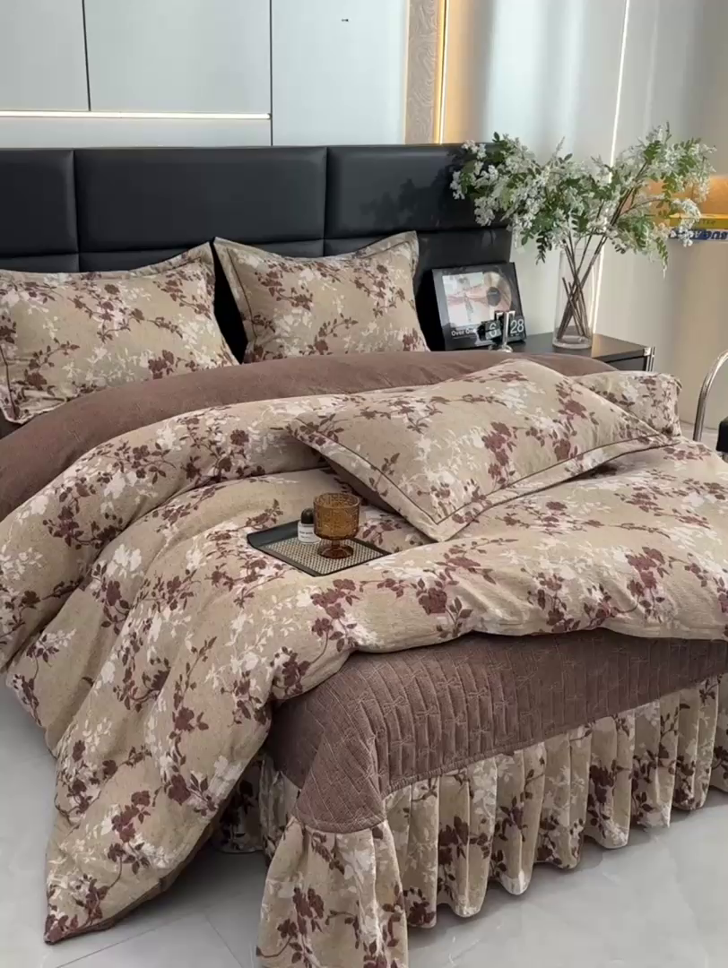 91家纺网 家纺一手货源 找家纺 （总）星窝 2026新款复古风仿麻床盖款四件套