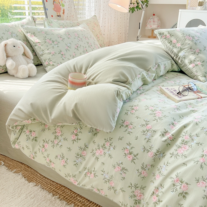 91家纺网 家纺一手货源 找家纺 简冠家纺 2026新款仿棉水洗棉四件套 绿野仙踪