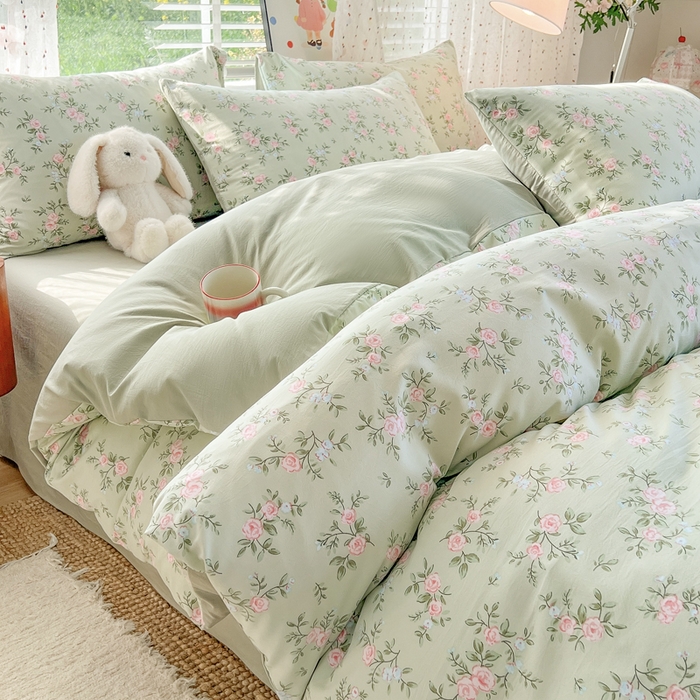 91家纺网 家纺一手货源 找家纺 简冠家纺 2026新款仿棉水洗棉四件套 绿野仙踪