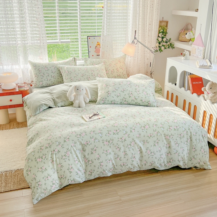 91家纺网 家纺一手货源 找家纺 简冠家纺 2026新款仿棉水洗棉四件套 绿野仙踪