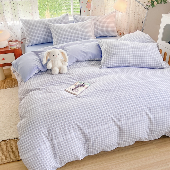 91家纺网 家纺一手货源 找家纺 简冠家纺 2026新款仿棉水洗棉四件套 心海