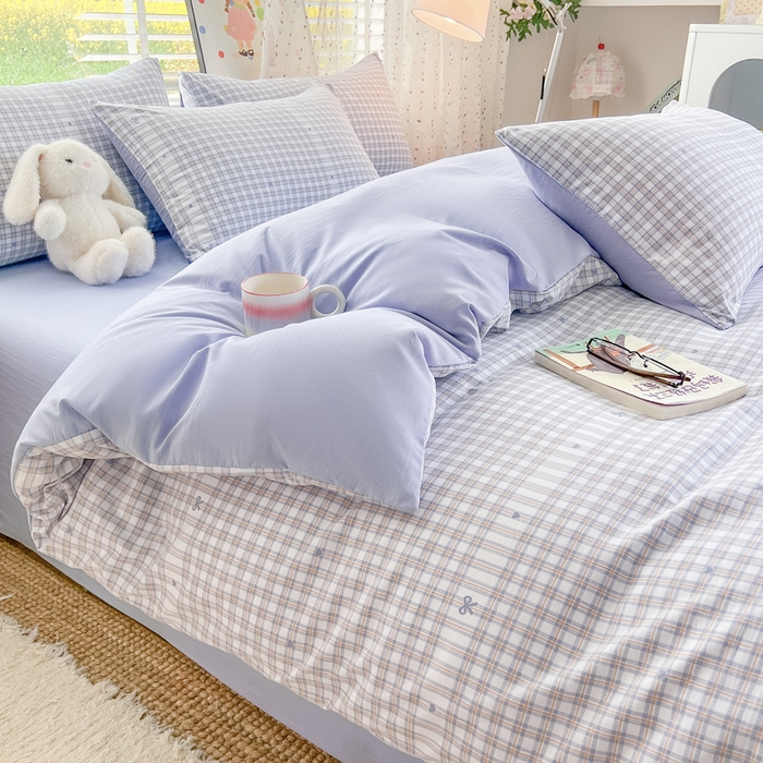 91家纺网 家纺一手货源 找家纺 简冠家纺 2026新款仿棉水洗棉四件套 心海