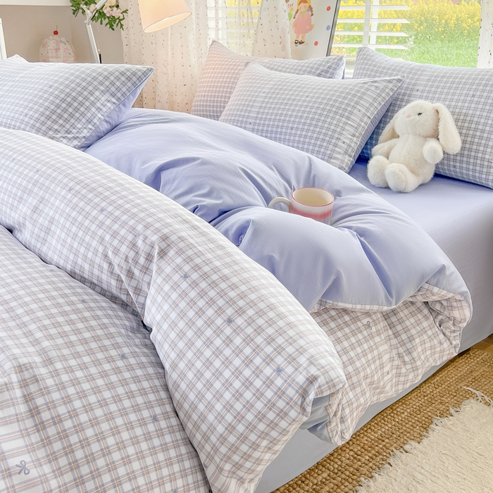 91家纺网 家纺一手货源 找家纺 简冠家纺 2026新款仿棉水洗棉四件套 心海