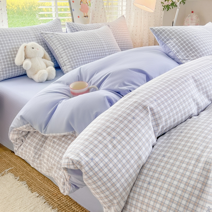 91家纺网 家纺一手货源 找家纺 简冠家纺 2026新款仿棉水洗棉四件套 心海