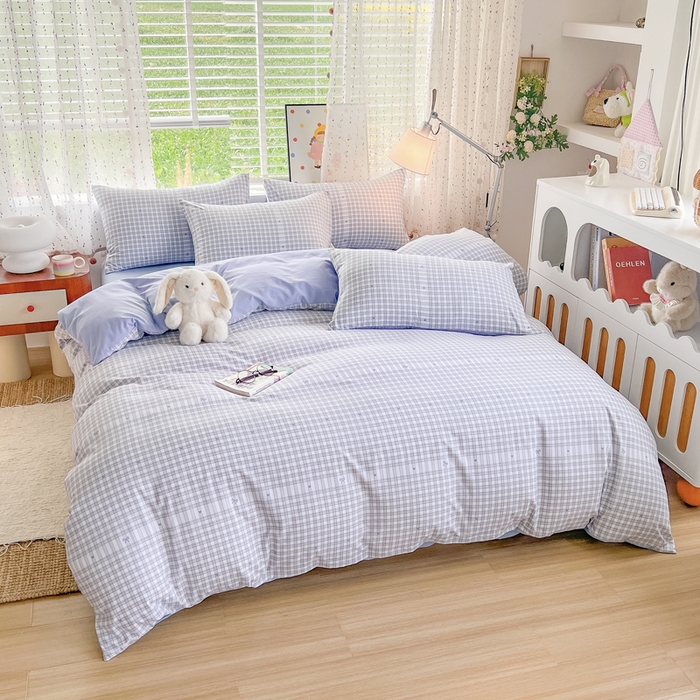 91家纺网 家纺一手货源 找家纺 简冠家纺 2026新款仿棉水洗棉四件套 心海