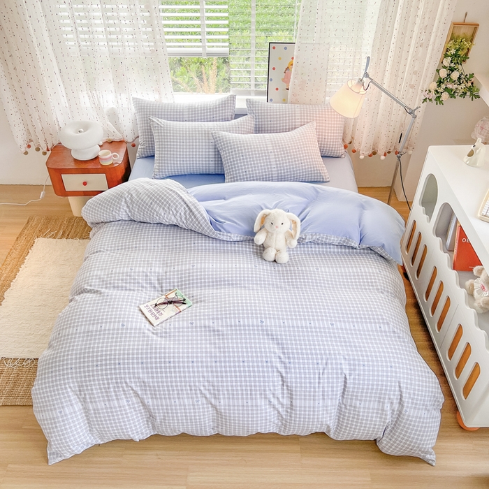 91家纺网 家纺一手货源 找家纺 简冠家纺 2026新款仿棉水洗棉四件套 心海