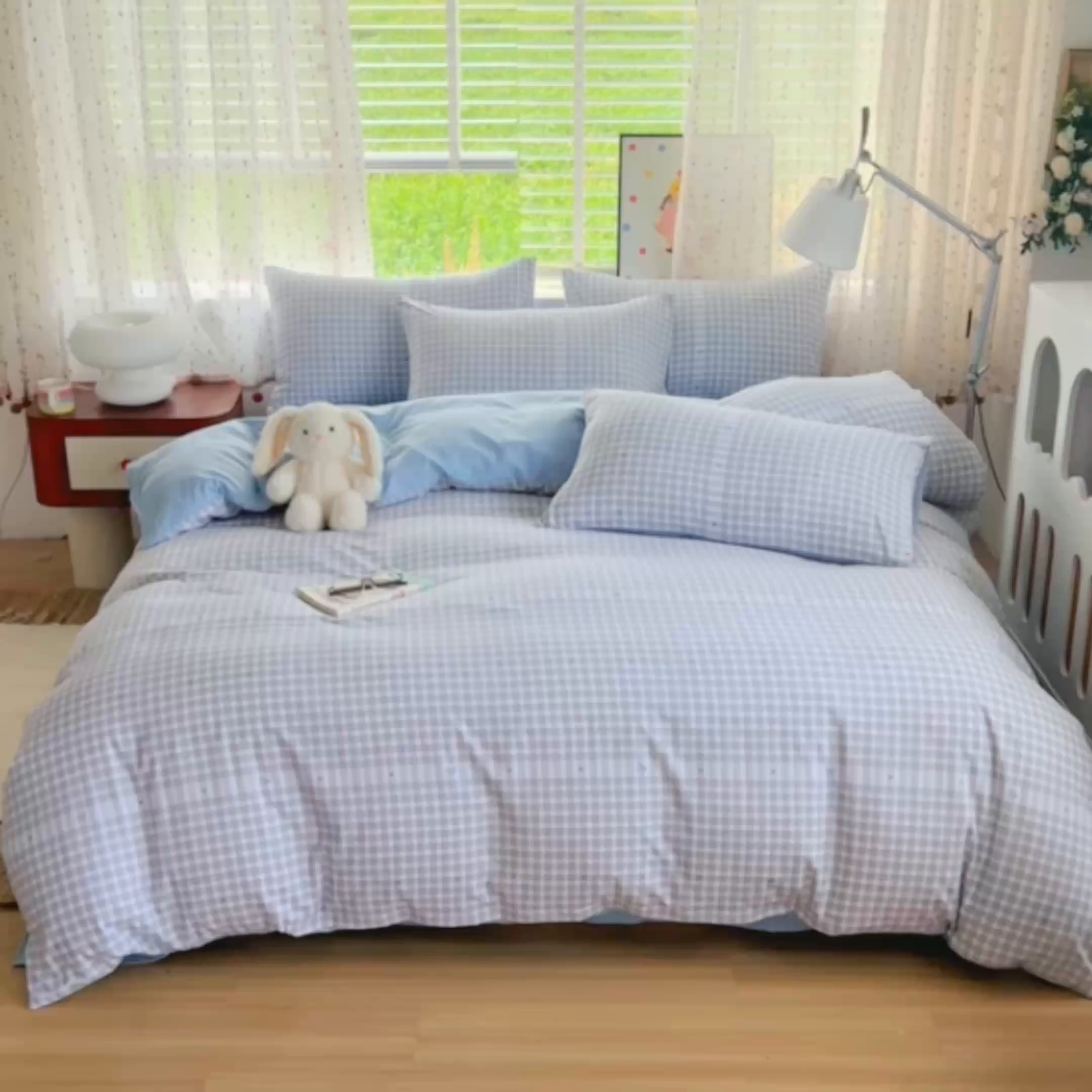 91家纺网 家纺一手货源 找家纺 简冠家纺 2026新款仿棉水洗棉四件套 心海