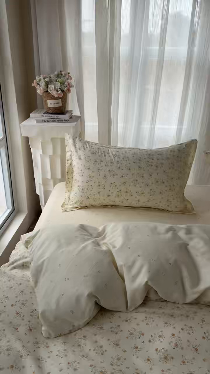 91家纺网 家纺一手货源 找家纺 美丽坊 2026新款跨境外贸爆款高支数高密度全棉纯棉四件套 暮紫流云