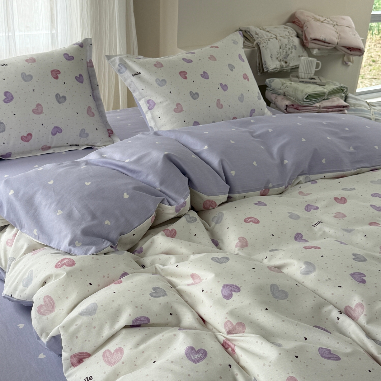 91家纺网 家纺一手货源 找家纺 美丽坊 2026新款跨境外贸爆款高支数高密度全棉纯棉四件套 私藏浪漫