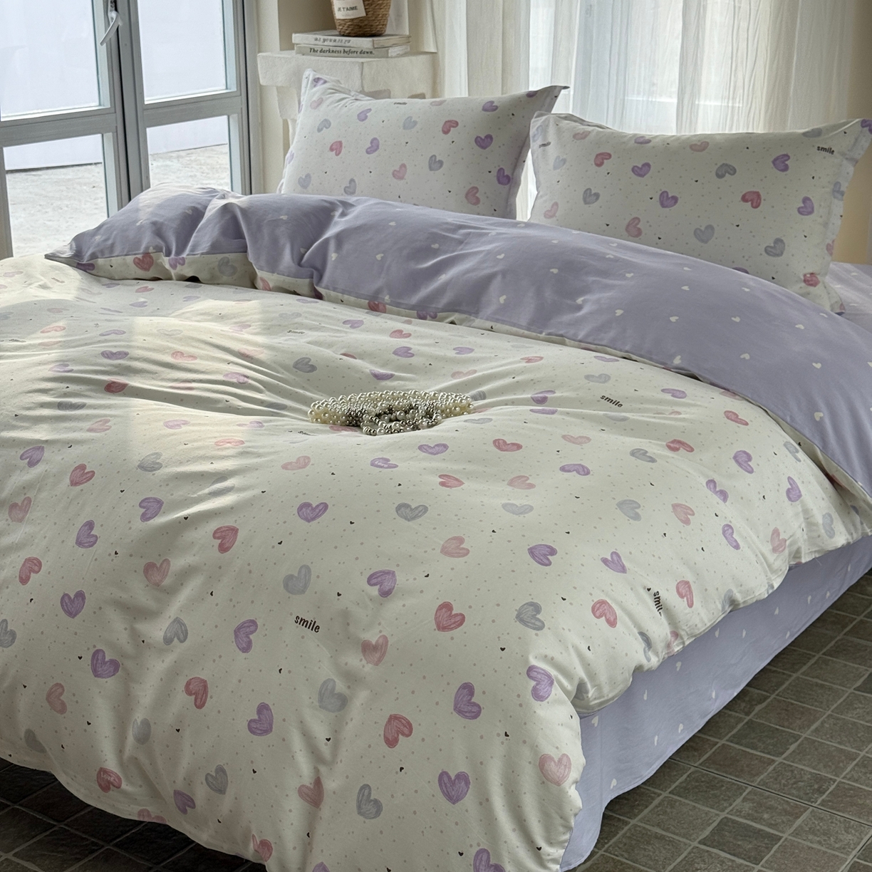 91家纺网 家纺一手货源 找家纺 美丽坊 2026新款跨境外贸爆款高支数高密度全棉纯棉四件套 私藏浪漫