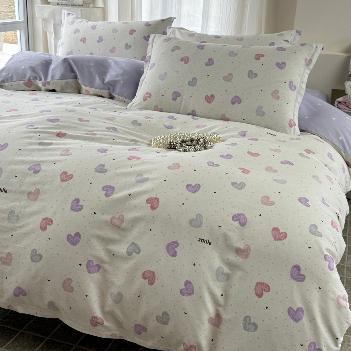 91家纺网 家纺一手货源 找家纺 美丽坊 2026新款跨境外贸爆款高支数高密度全棉纯棉四件套 私藏浪漫