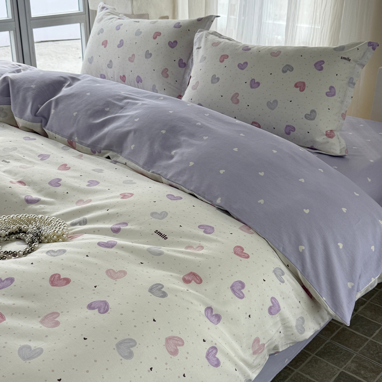 91家纺网 家纺一手货源 找家纺 美丽坊 2026新款跨境外贸爆款高支数高密度全棉纯棉四件套 私藏浪漫