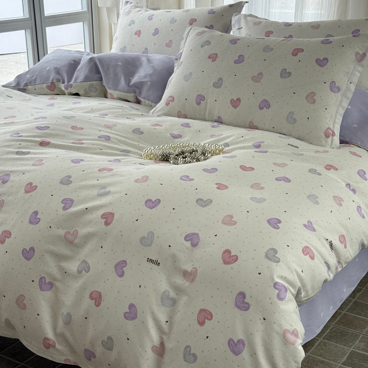 91家纺网 家纺一手货源 找家纺 美丽坊 2026新款跨境外贸爆款高支数高密度全棉纯棉四件套 私藏浪漫