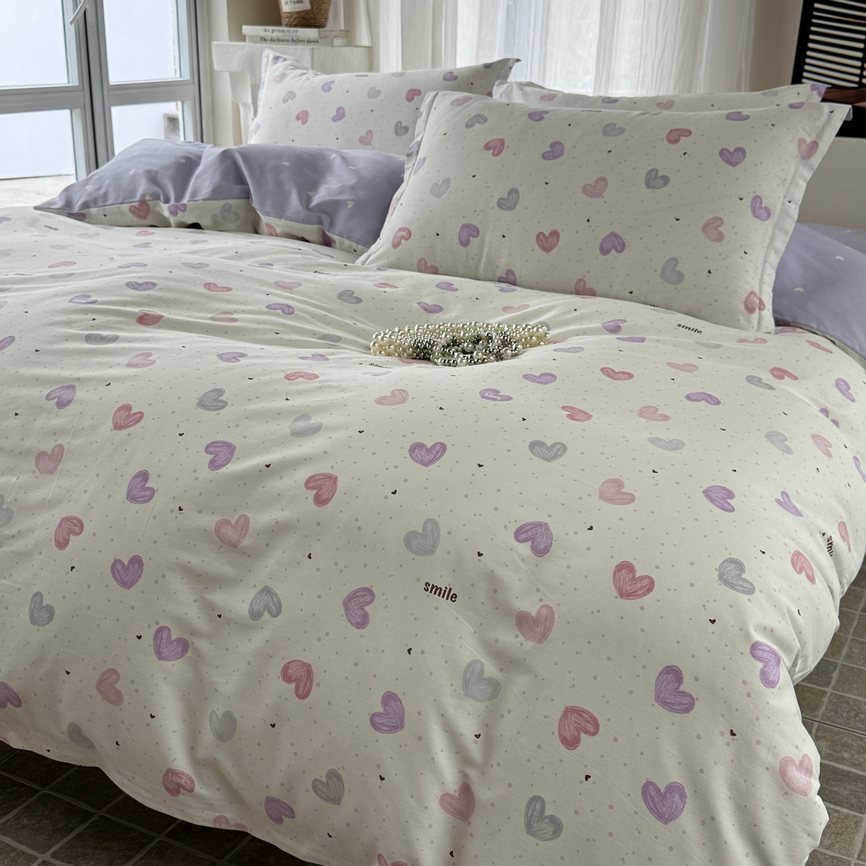 91家纺网 家纺一手货源 找家纺 美丽坊 2026新款跨境外贸爆款高支数高密度全棉纯棉四件套 私藏浪漫