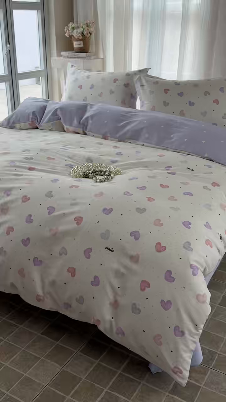 91家纺网 家纺一手货源 找家纺 美丽坊 2026新款跨境外贸爆款高支数高密度全棉纯棉四件套 私藏浪漫