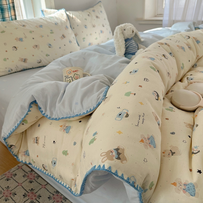 91家纺网 家纺一手货源 找家纺 （总）瑞莱 （持续上新）2026新款全棉纯棉印花贝壳边四件套