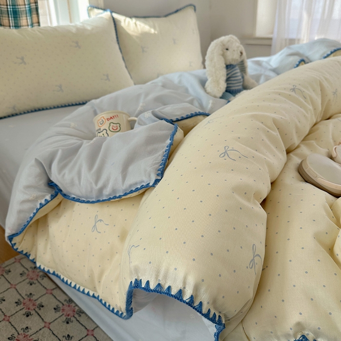 91家纺网 家纺一手货源 找家纺 （总）瑞莱 （持续上新）2026新款全棉纯棉印花贝壳边四件套