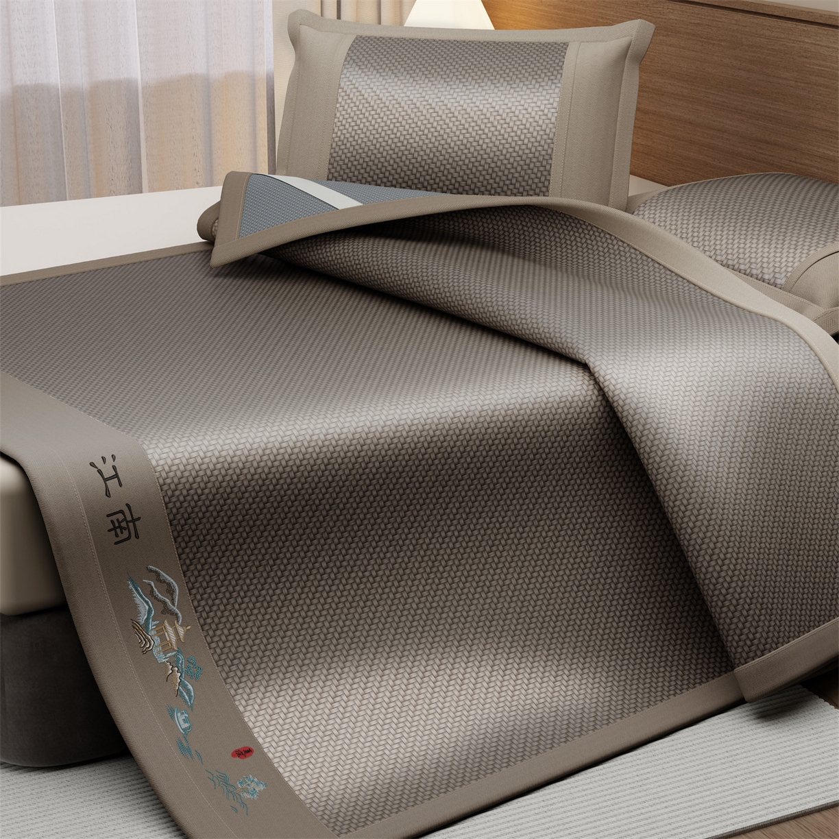 91家纺网 家纺一手货源 找家纺 （总）鑫姿席业 2026春夏新款江南-PE凉感席凉席席子