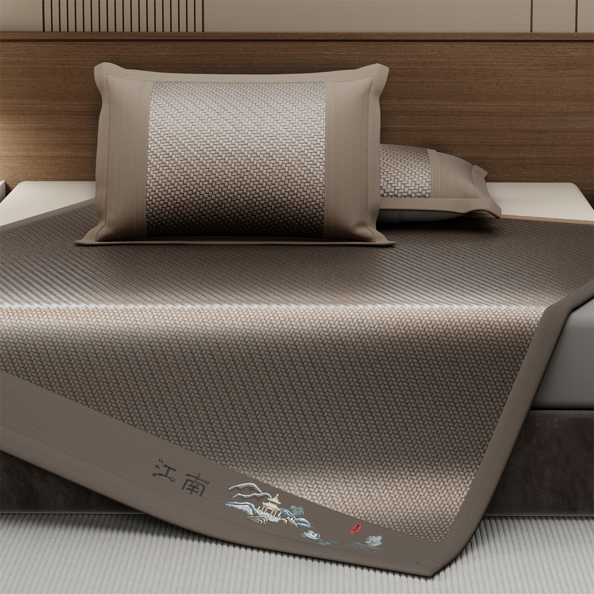 91家纺网 家纺一手货源 找家纺 （总）鑫姿席业 2026春夏新款江南-PE凉感席凉席席子