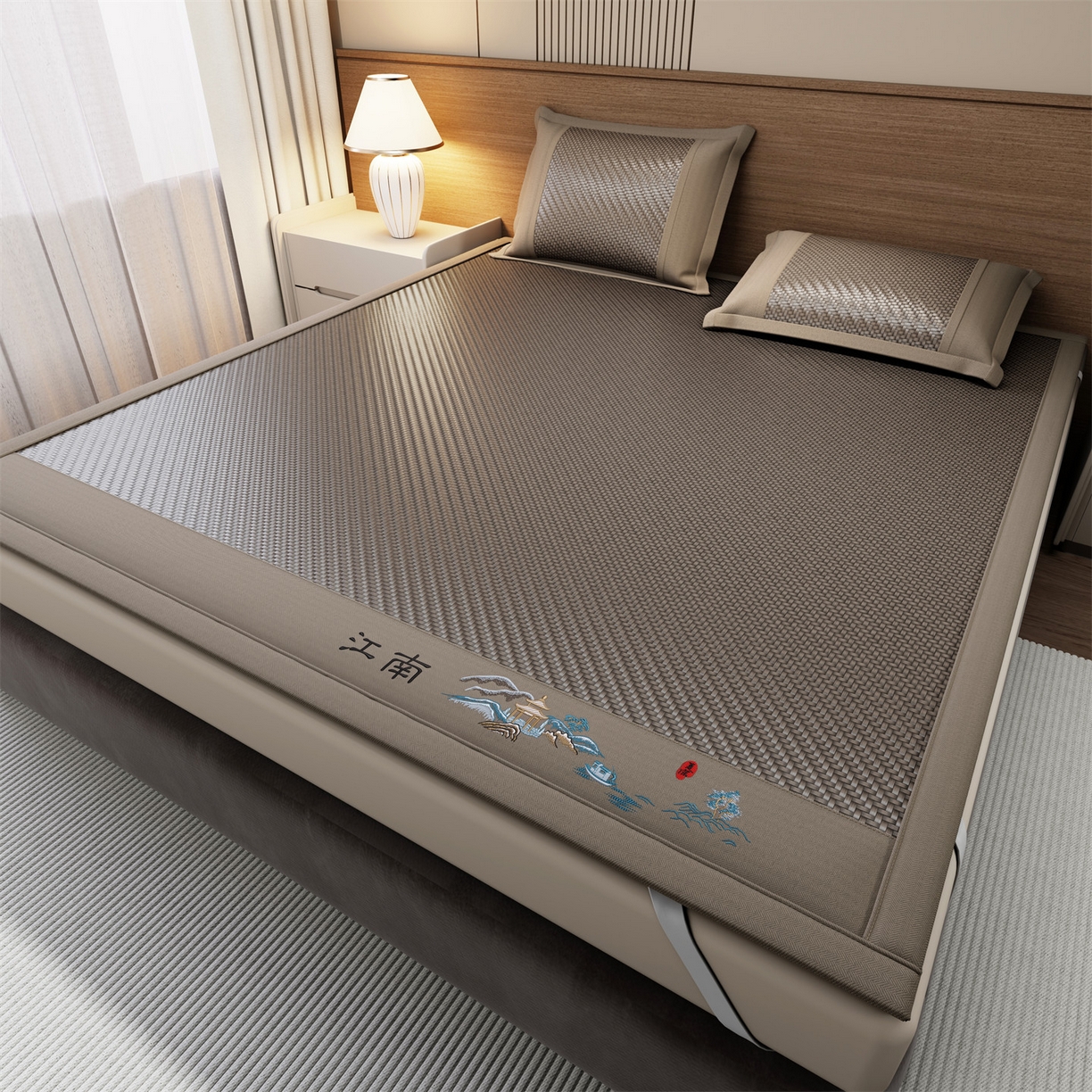 91家纺网 家纺一手货源 找家纺 （总）鑫姿席业 2026春夏新款江南-PE凉感席凉席席子