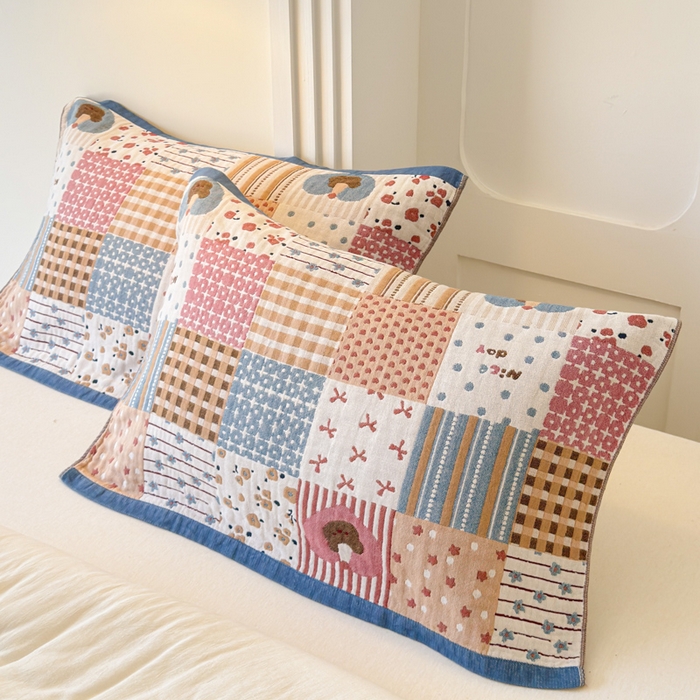 91家纺网 家纺一手货源 找家纺 乐家毛巾被（工厂自产自销） 2026新款全棉A类母婴级卡通软绵绵系列枕巾隔汗巾 拼格蛋糕