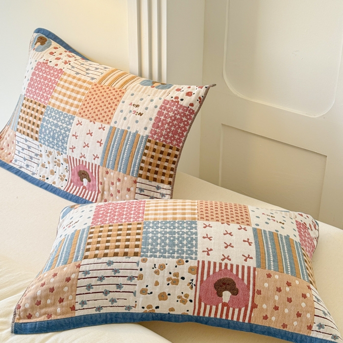 91家纺网 家纺一手货源 找家纺 乐家毛巾被（工厂自产自销） 2026新款全棉A类母婴级卡通软绵绵系列枕巾隔汗巾 拼格蛋糕