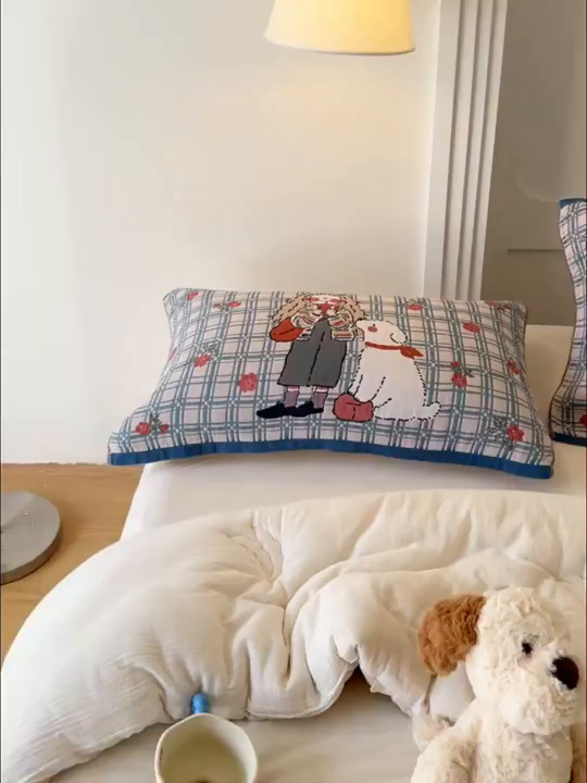 91家纺网 家纺一手货源 找家纺 乐家毛巾被（工厂自产自销） 2026新款全棉A类母婴级卡通软绵绵系列枕巾隔汗巾 少女萌宠