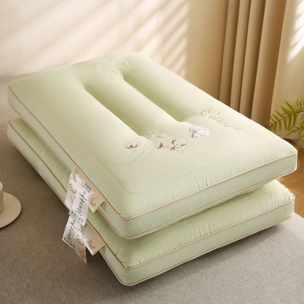 91家纺网 家纺一手货源 找家纺 （总）轩琪家纺 2026新款枕芯麻系列-橘夏1