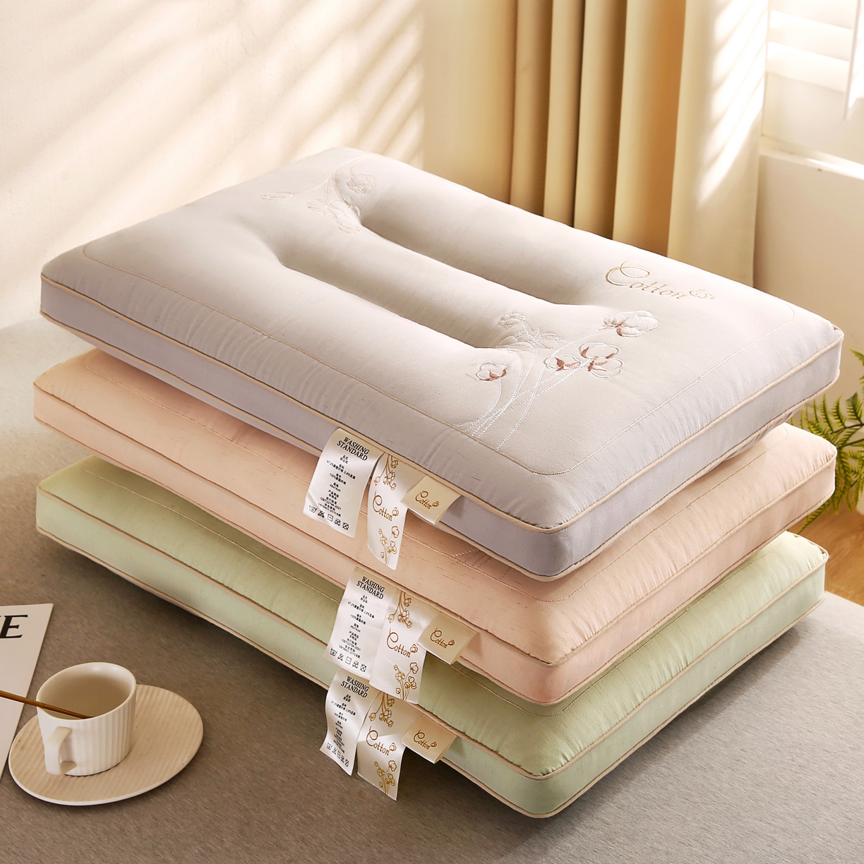 91家纺网 家纺一手货源 找家纺 （总）轩琪家纺 2026新款枕芯麻系列-橘夏1