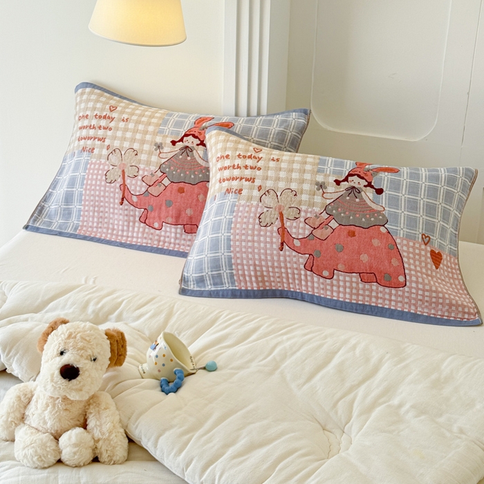 91家纺网 家纺一手货源 找家纺 乐家毛巾被（工厂自产自销） 2026新款全棉A类母婴级卡通软绵绵系列枕巾隔汗巾 童趣大象