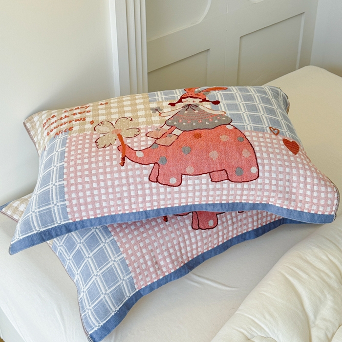 91家纺网 家纺一手货源 找家纺 乐家毛巾被（工厂自产自销） 2026新款全棉A类母婴级卡通软绵绵系列枕巾隔汗巾 童趣大象