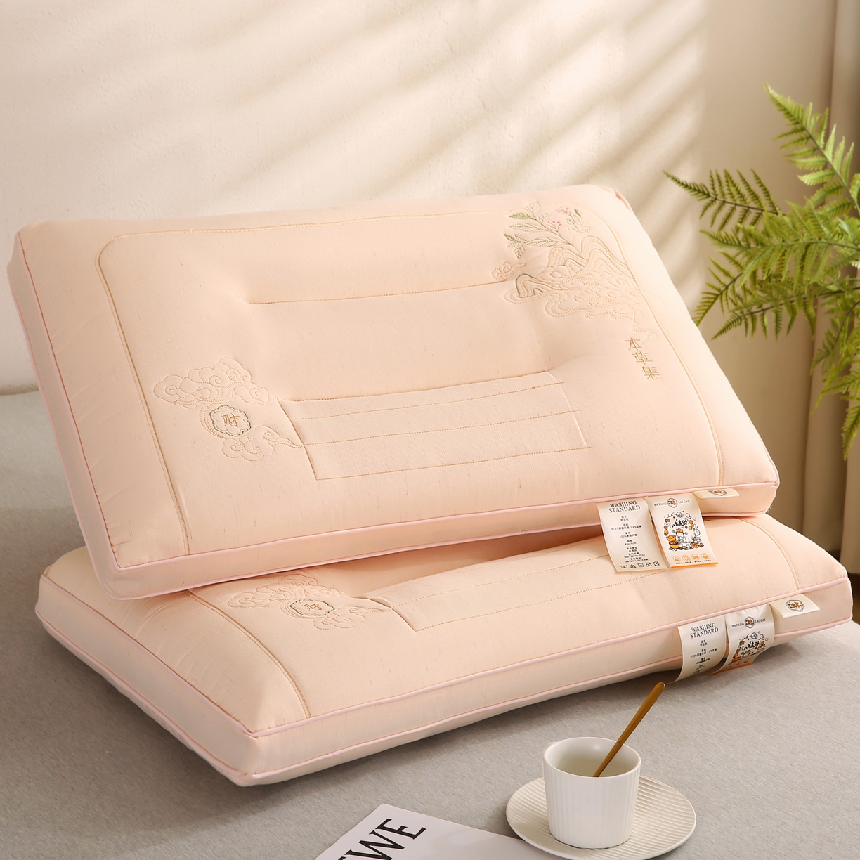 91家纺网 家纺一手货源 找家纺 （总）轩琪家纺 2026新款枕芯麻系列-橘夏2