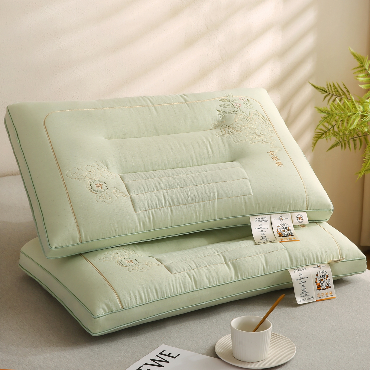 91家纺网 家纺一手货源 找家纺 （总）轩琪家纺 2026新款枕芯麻系列-橘夏2