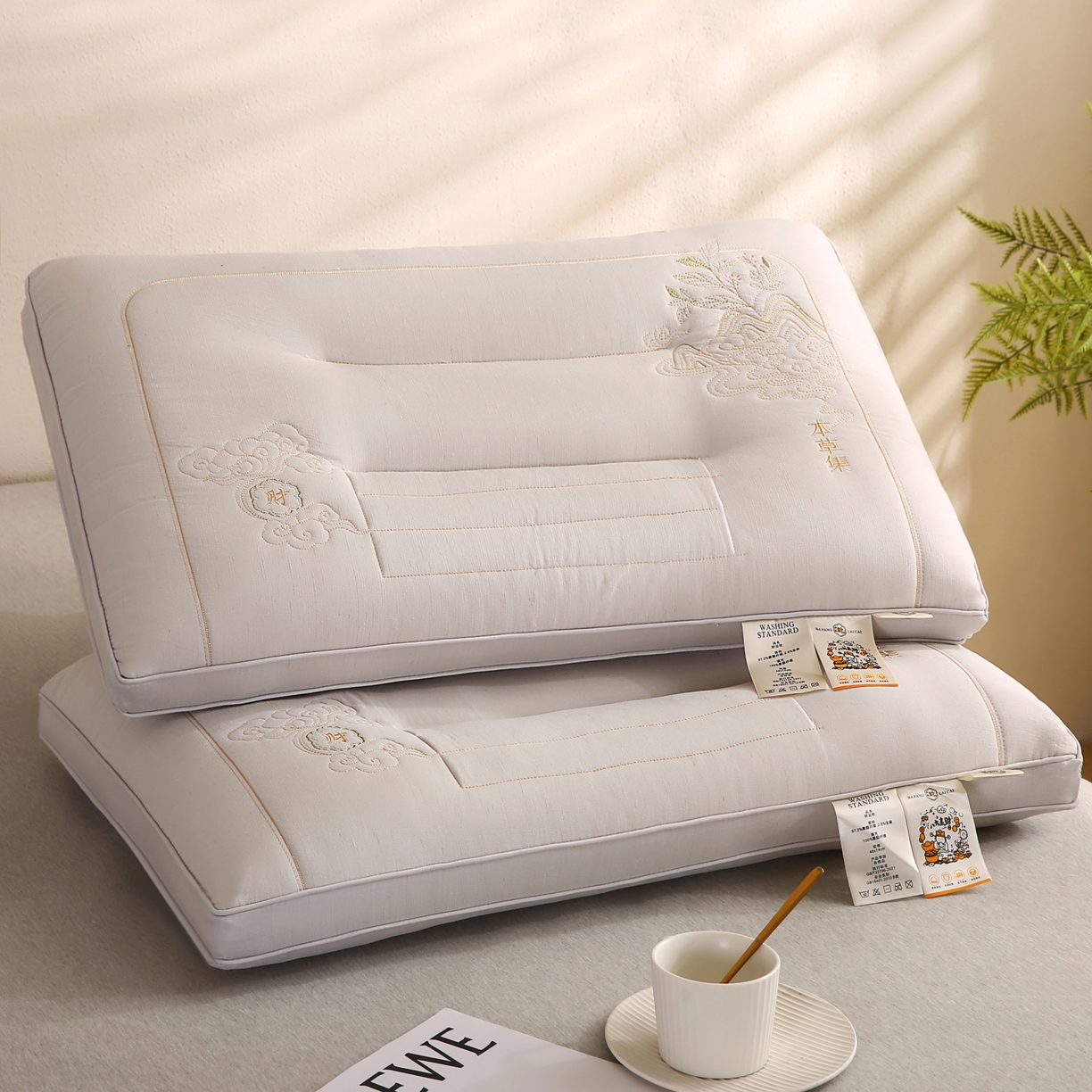 91家纺网 家纺一手货源 找家纺 （总）轩琪家纺 2026新款枕芯麻系列-橘夏2