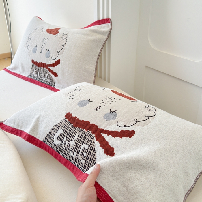 91家纺网 家纺一手货源 找家纺 乐家毛巾被（工厂自产自销） 2026新款全棉A类母婴级卡通软绵绵系列枕巾隔汗巾 Cute 考拉