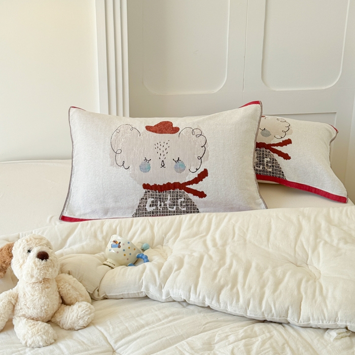 91家纺网 家纺一手货源 找家纺 乐家毛巾被（工厂自产自销） 2026新款全棉A类母婴级卡通软绵绵系列枕巾隔汗巾 Cute 考拉