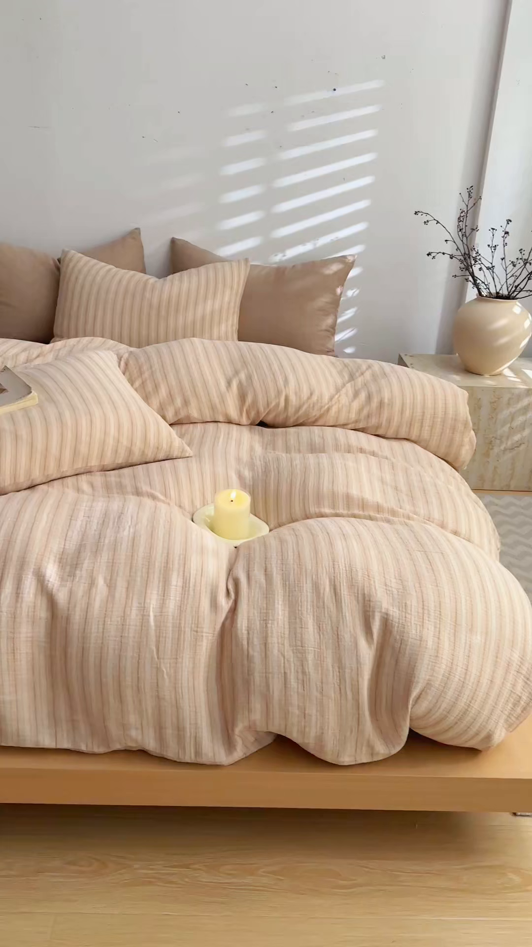 91家纺网 家纺一手货源 找家纺 （总）DoDo 兜兜 2026新款全棉纯棉A类色织皱皱纱四件套